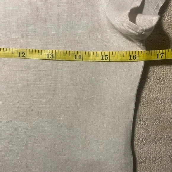 **SOLD**Soft Surroundings, 100% Linen, Relaxed Fit, Short Sleeve Dress, Beige - Picture 9 of 10